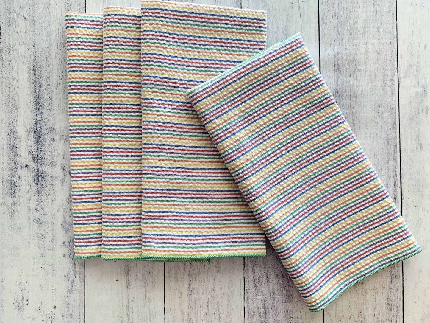 Rainbow Seersucker Cloth Napkins, set of four - mosswell.us