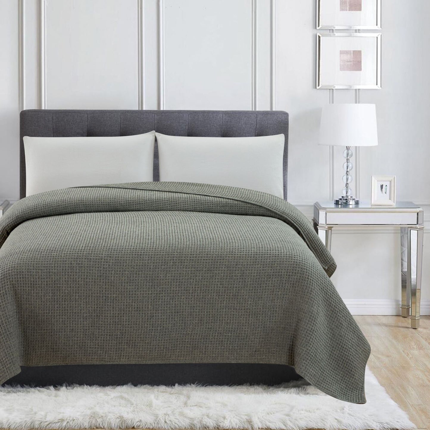 100% Merino Wool Waffle Weave Blanket - mosswell.us