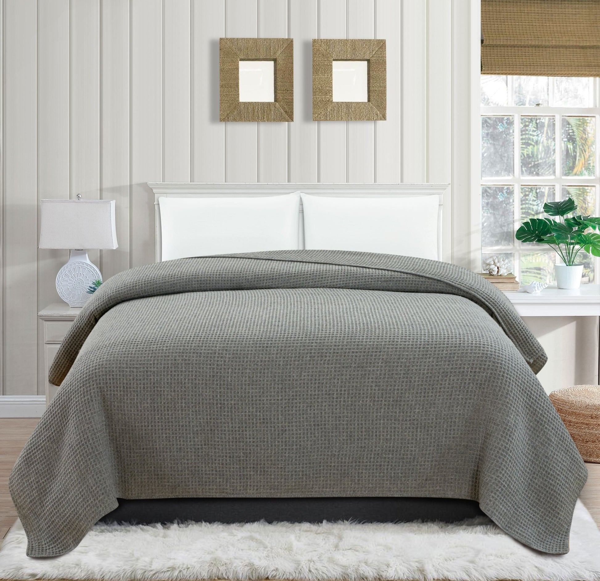 100% Merino Wool Waffle Weave Blanket - mosswell.us