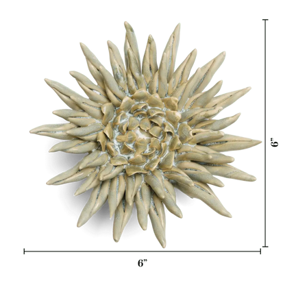 Ceramic Flower Wall Art Flower: Large Flower Green 6"