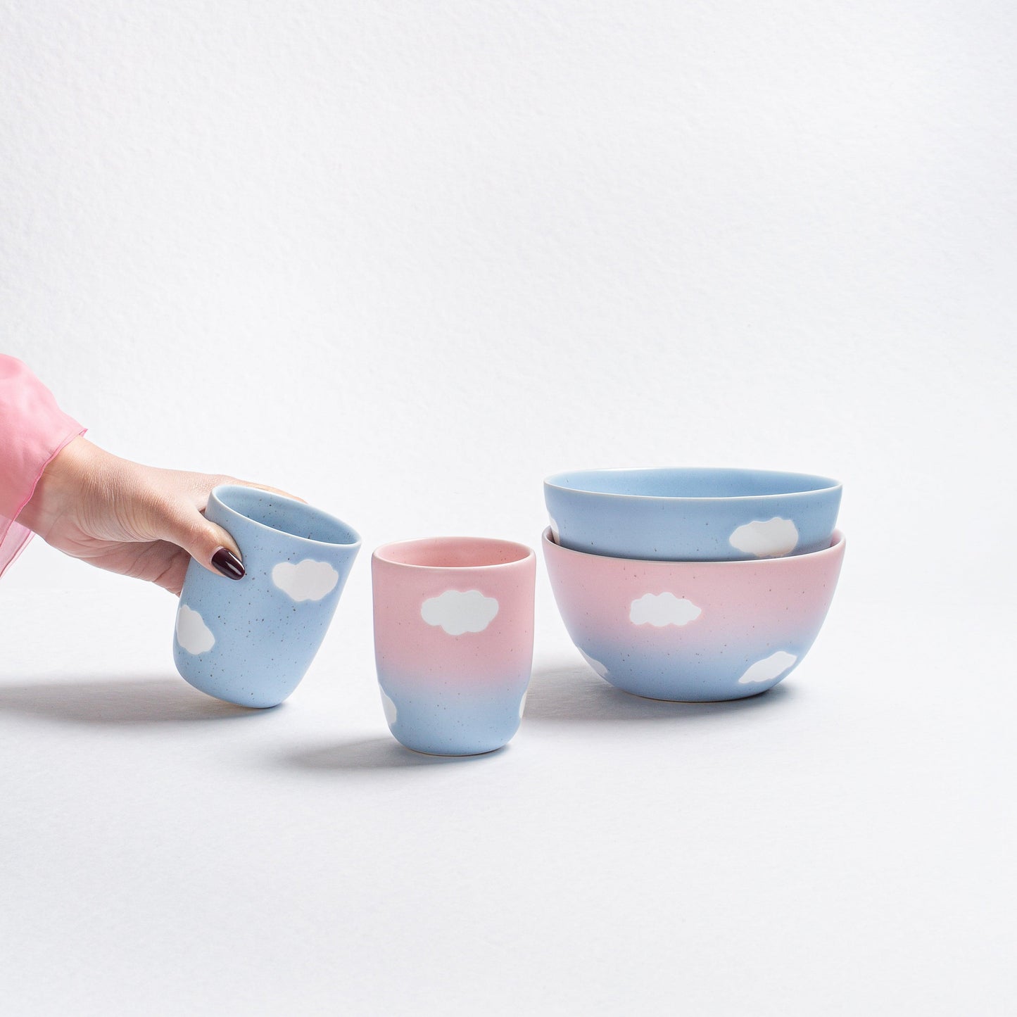 Blue Cereal Bowl 10.2" stoneware ceramic —  Cloud Collection Gift Box