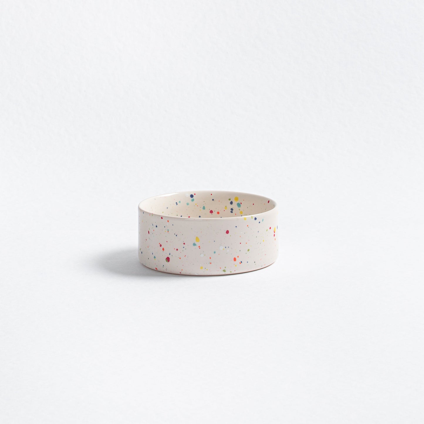 Set of 2 White Large stoneware ceramic Pet Bowls — Party Collection