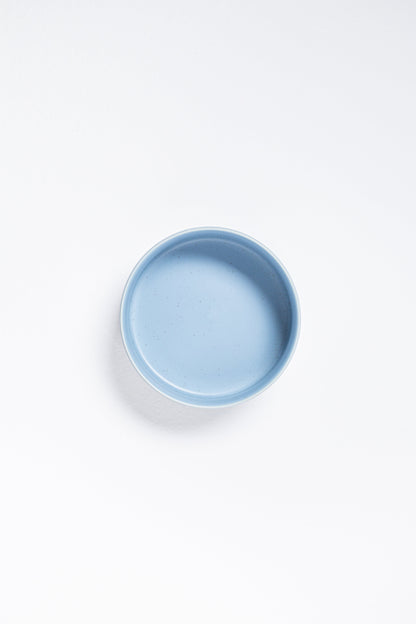 Set of 2 Blue Large stoneware ceramic Pet Bowls — Cloud Collection
