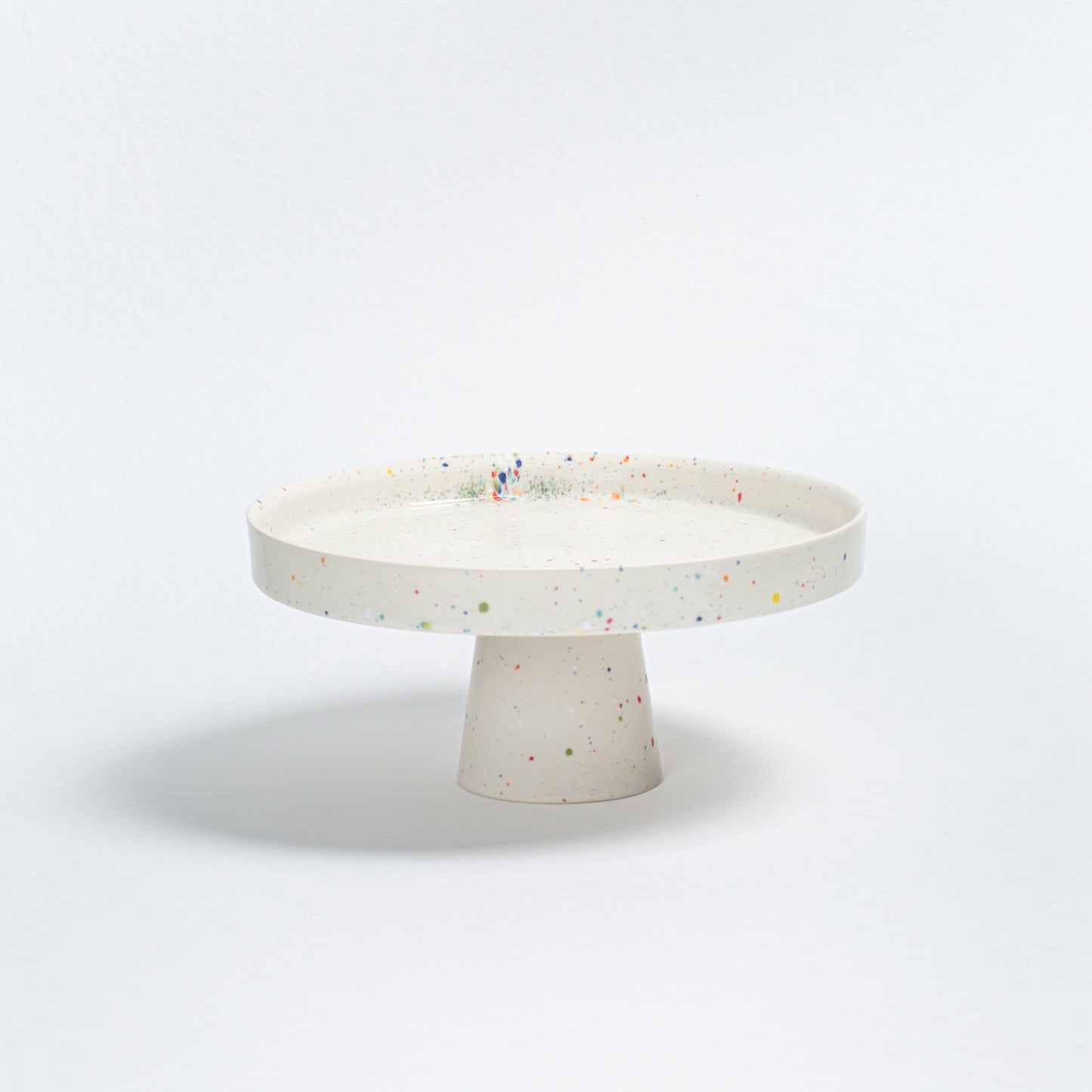 White Cake Stand 11" stoneware ceramic — Party Collection