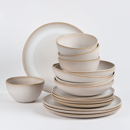 Set of 16 stoneware ceramic Dinnerware — Sand Storm Collection