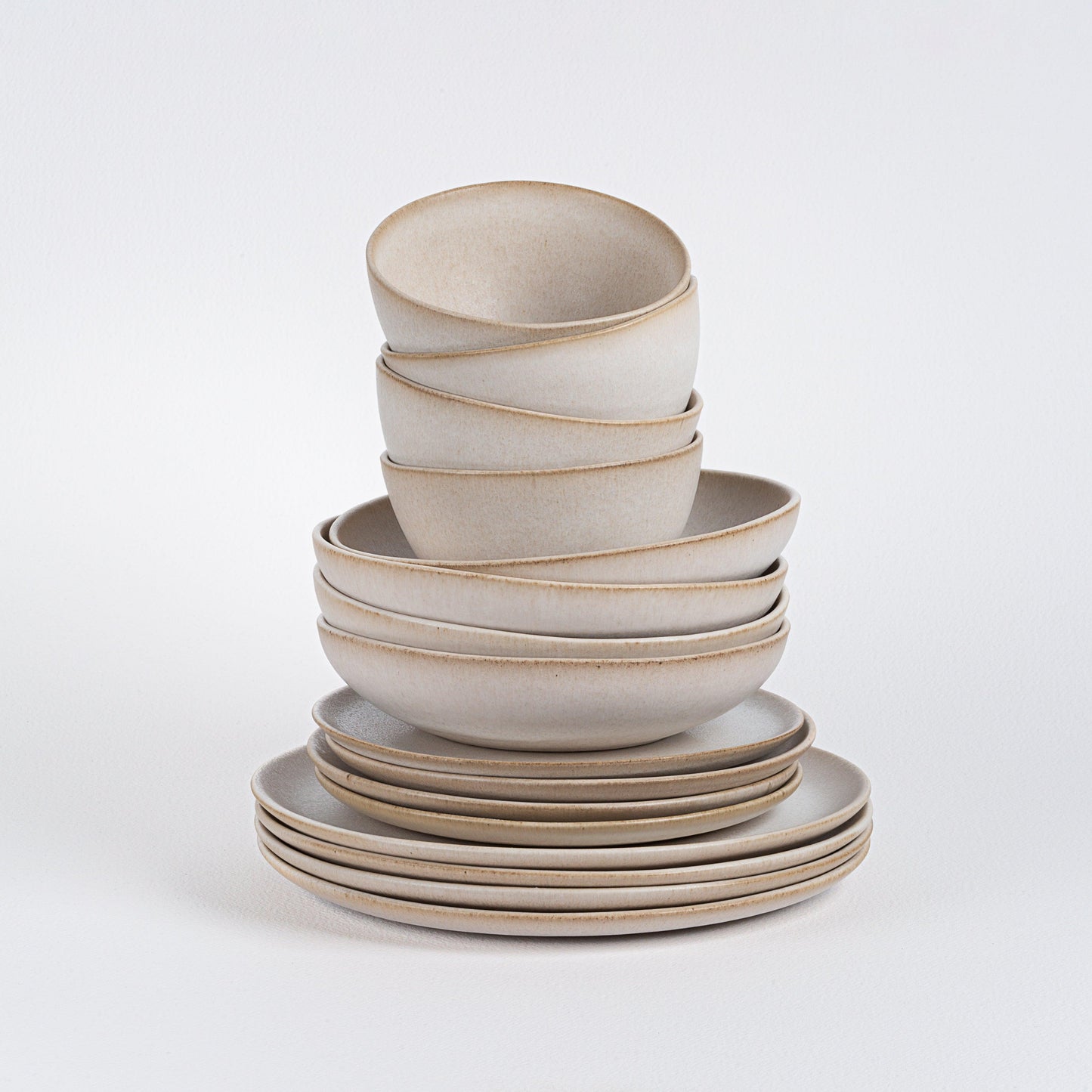 Set of 16 stoneware ceramic Dinnerware — Sand Storm Collection