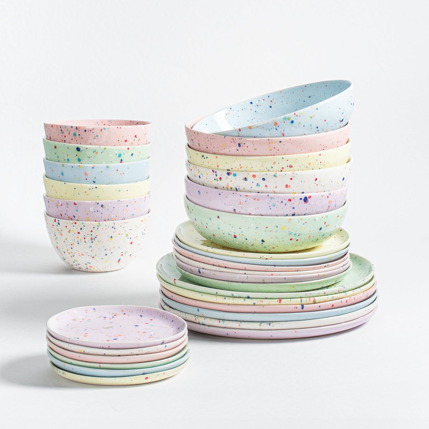 Set of 30 Colors stoneware ceramic Dinnerware — Party Collection