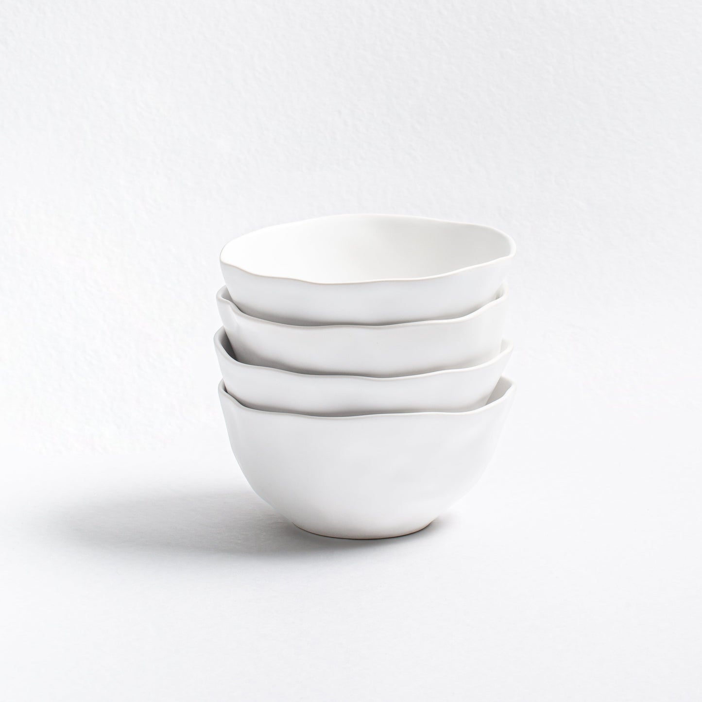 Set of 4 White Bowls 5.9" stoneware ceramic — Pure Collection