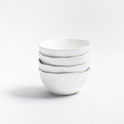 Set of 4 White Bowls 5.9" stoneware ceramic — Pure Collection