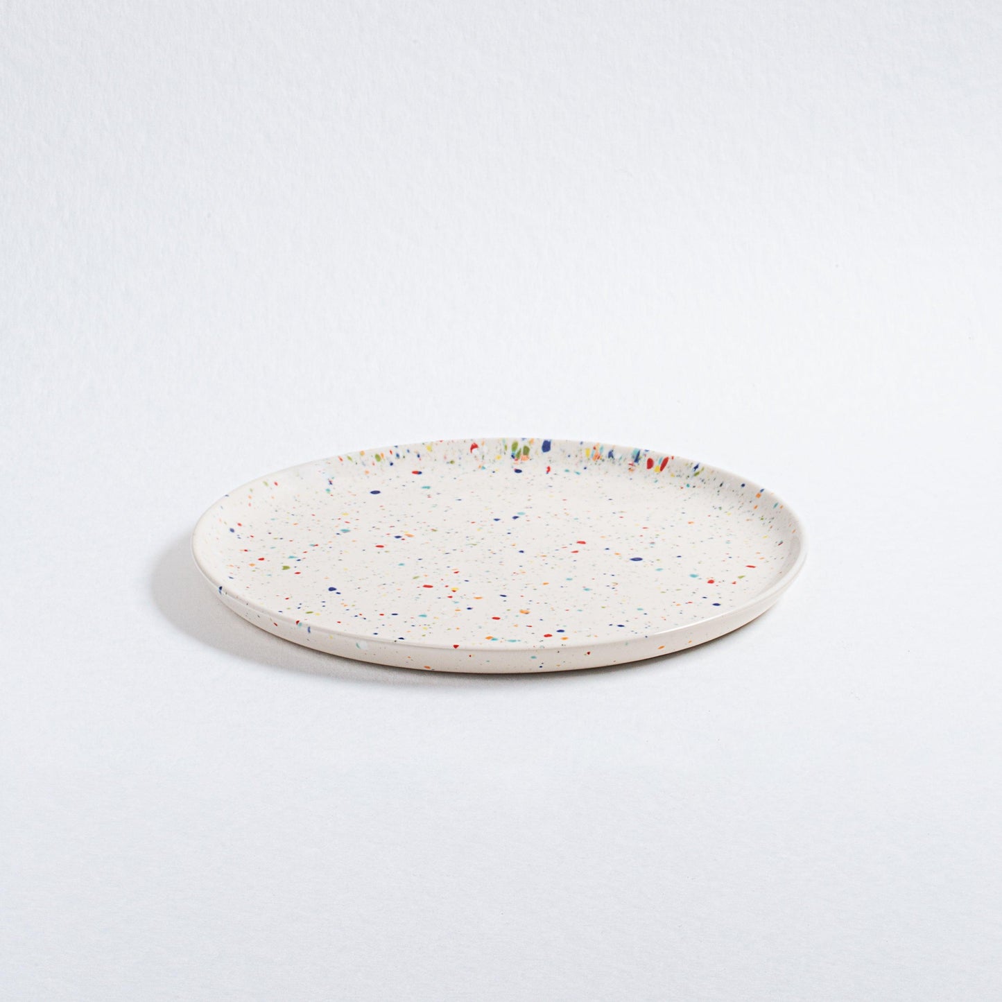 Set of 6 White Salad Plates 8.9" stoneware ceramic — Party Collection
