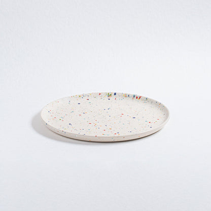 Set of 6 White Salad Plates 8.9" stoneware ceramic — Party Collection