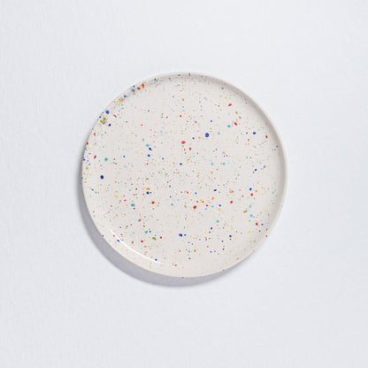 Set of 6 White Salad Plates 8.9" stoneware ceramic — Party Collection