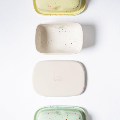 White Butter Dish stoneware ceramic — Party Collection