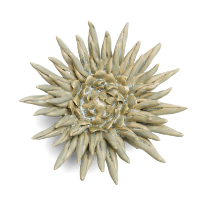 Ceramic Flower Wall Art Flower: Large Flower Green 6"