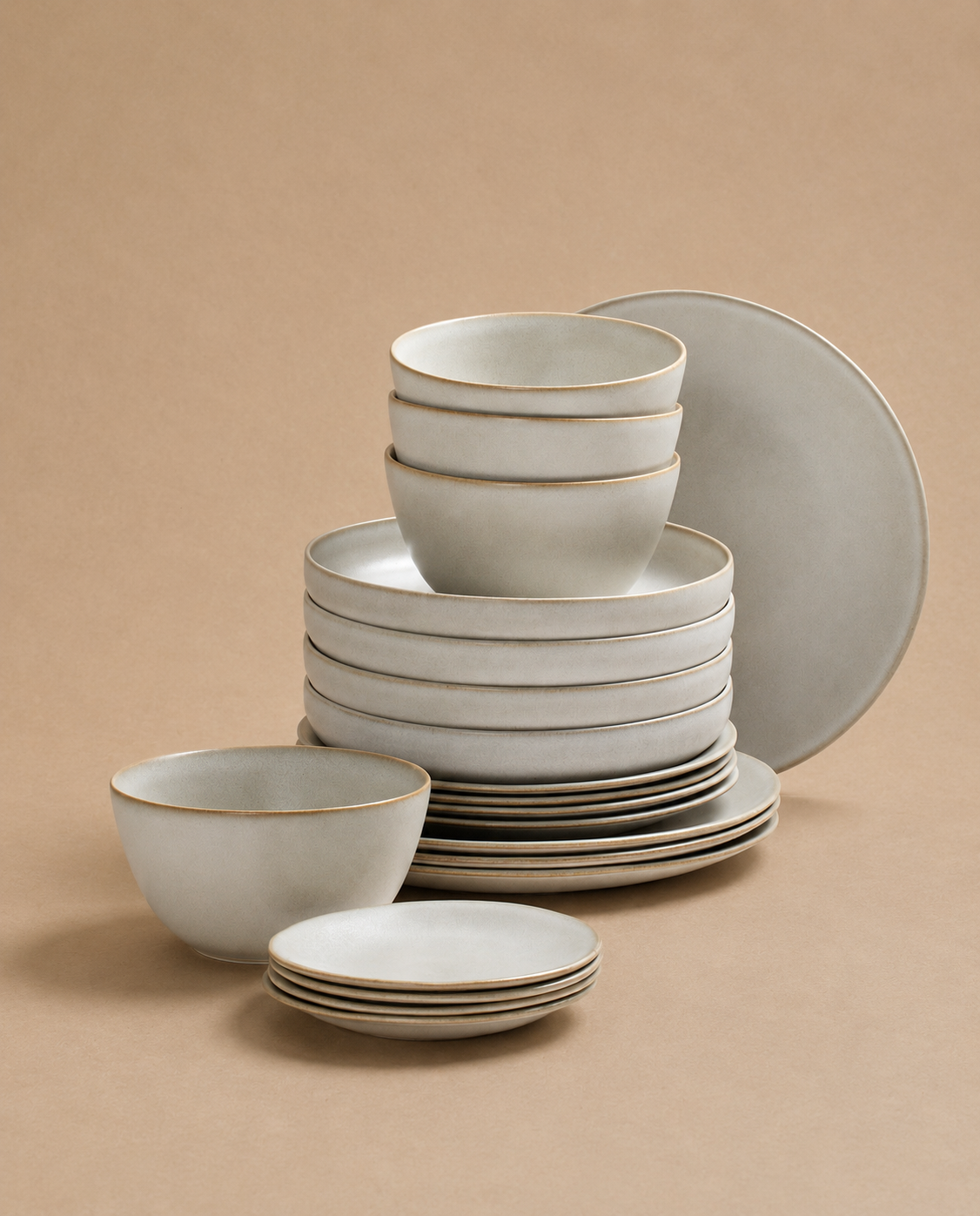 Set of 20 stoneware ceramic Dinnerware — Terra Porcelanic Collection