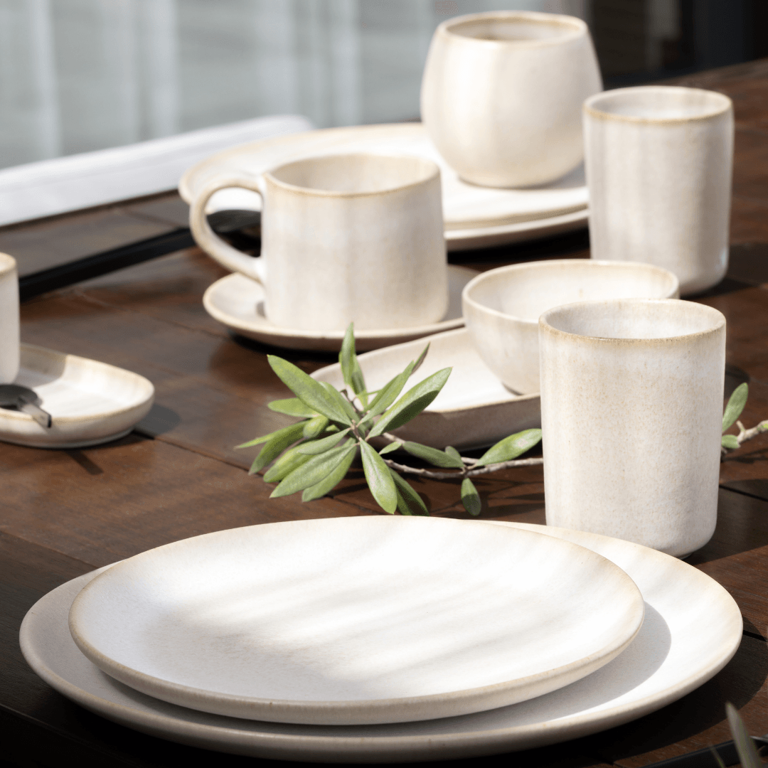 Set of 16 stoneware ceramic Dinnerware — Sand Storm Collection