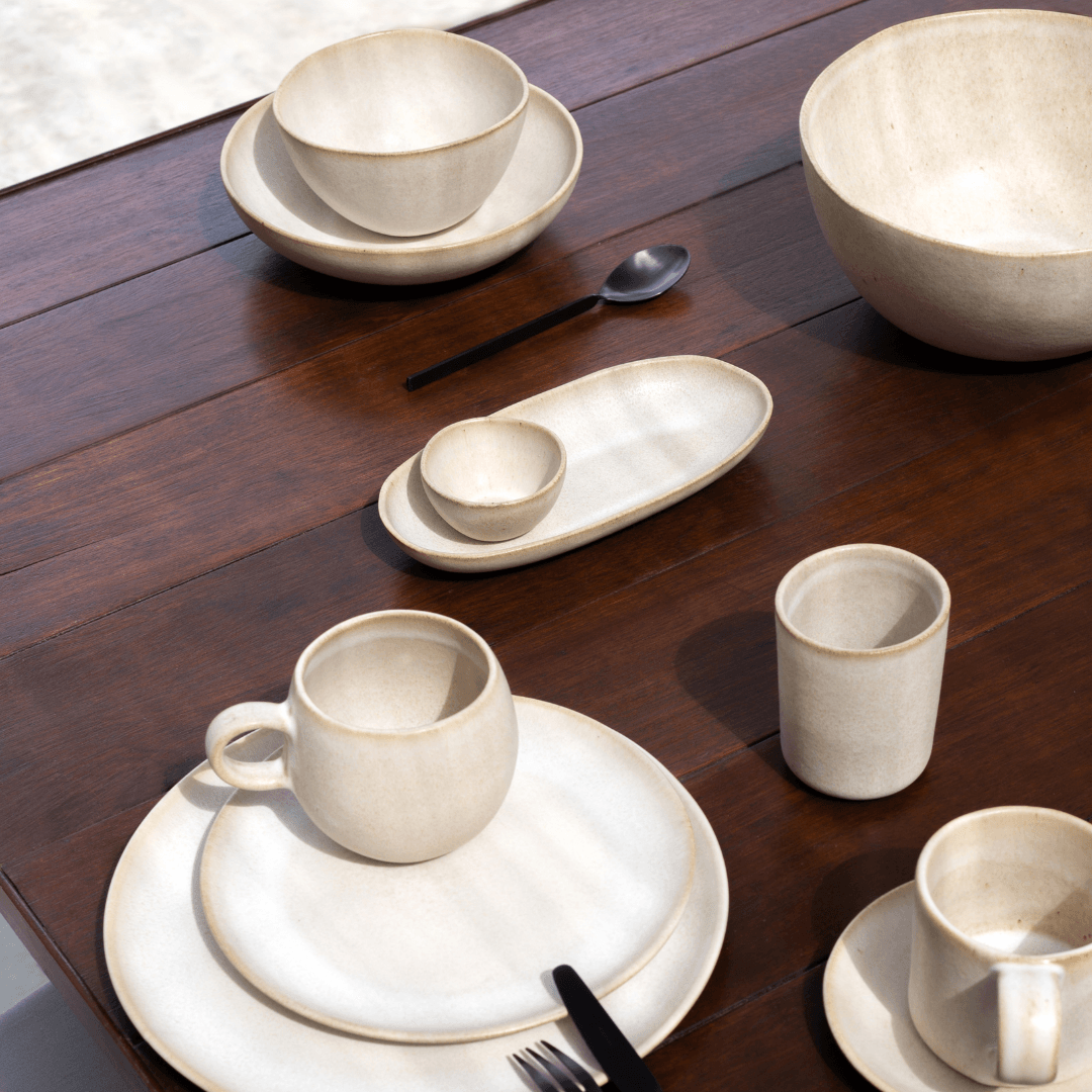 Set of 16 stoneware ceramic Dinnerware — Sand Storm Collection