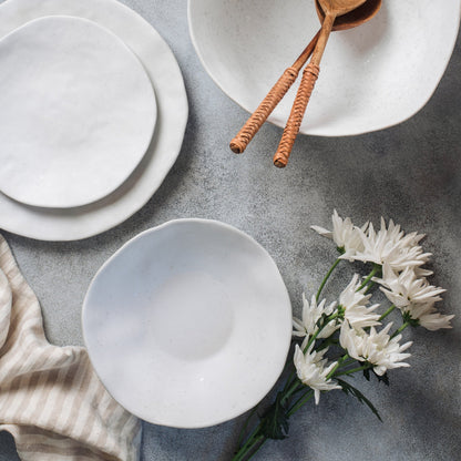Set of 16 White stoneware ceramic Dinnerware — Pure Collection