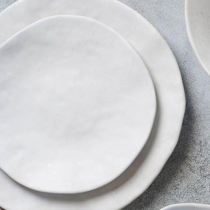 Set of 16 White stoneware ceramic Dinnerware — Pure Collection