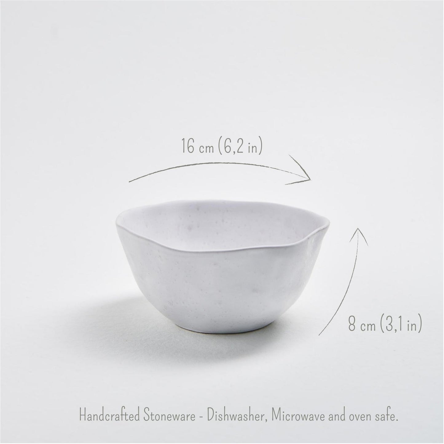 Set of 4 White Bowls 5.9" stoneware ceramic — Pure Collection