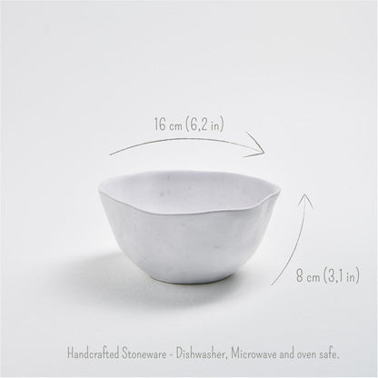 Set of 4 White Bowls 5.9" stoneware ceramic — Pure Collection