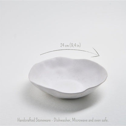Set of 16 White stoneware ceramic Dinnerware — Pure Collection