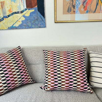 Almolonga 70s Dream Pillow - Pink & Brown 20" x 20" - mosswell.us