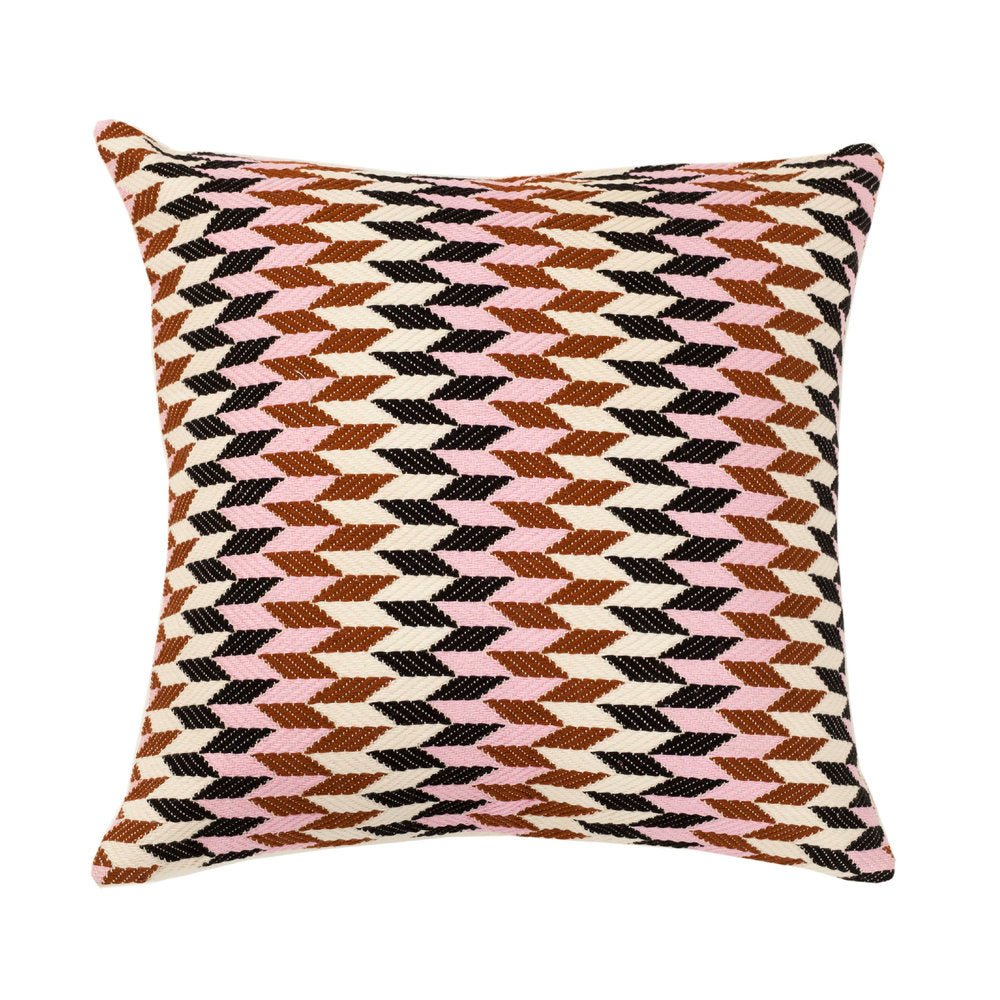 Almolonga 70s Dream Pillow - Pink & Brown 20" x 20" - mosswell.us