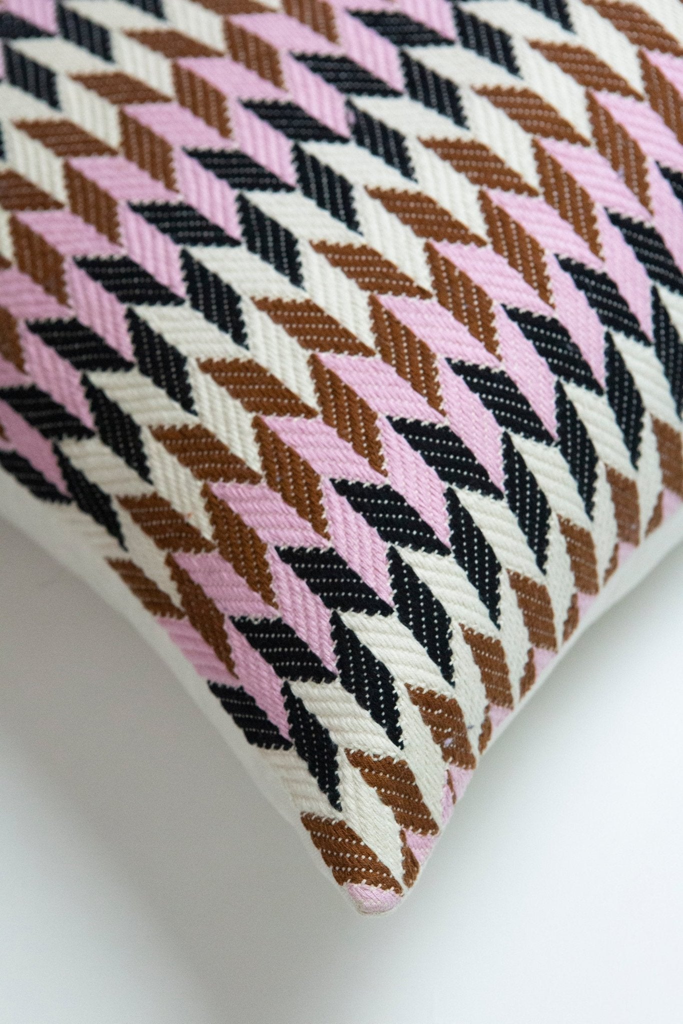 Almolonga 70s Dream Pillow - Pink & Brown 20" x 20" - mosswell.us