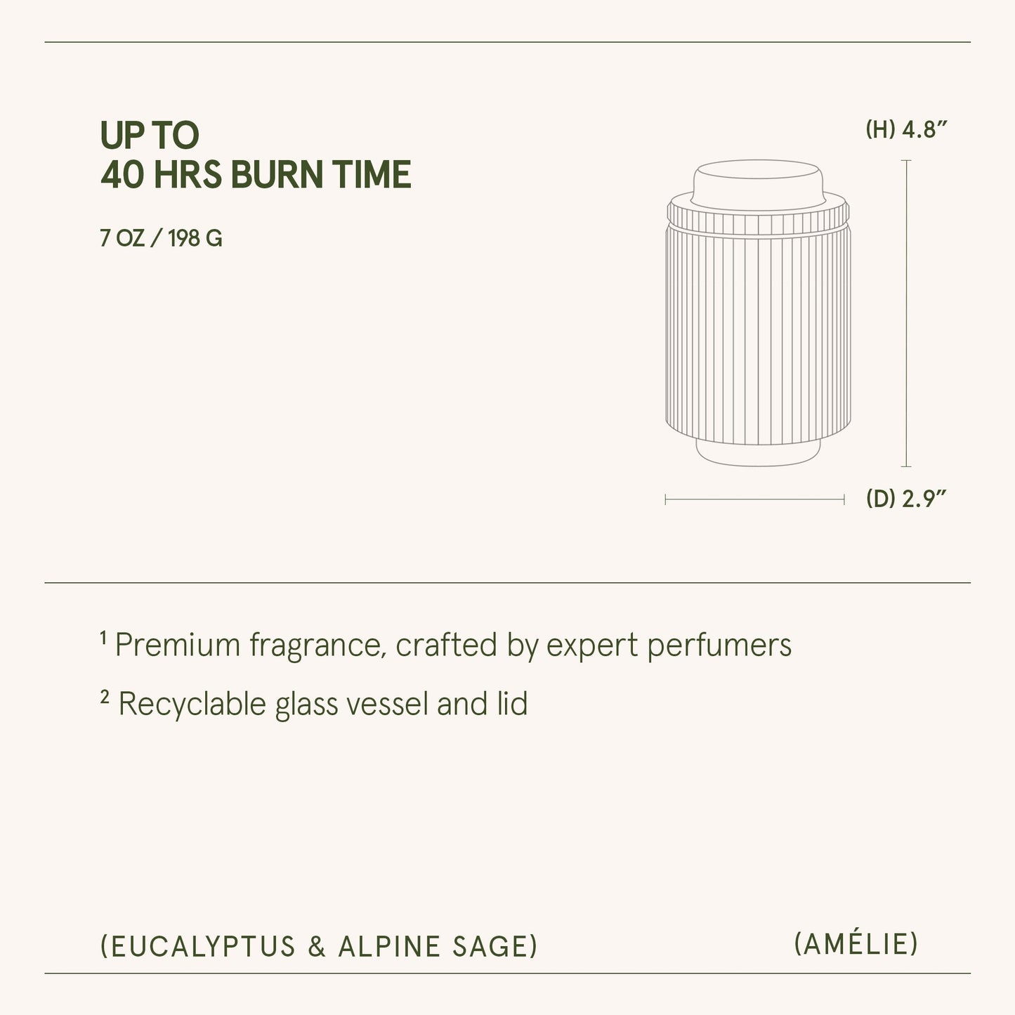 Amélie – Eucalyptus & Alpine Sage Candle - mosswell.us
