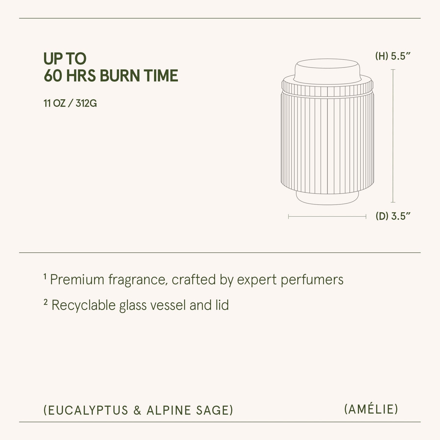 Amélie – Eucalyptus & Alpine Sage Candle - mosswell.us