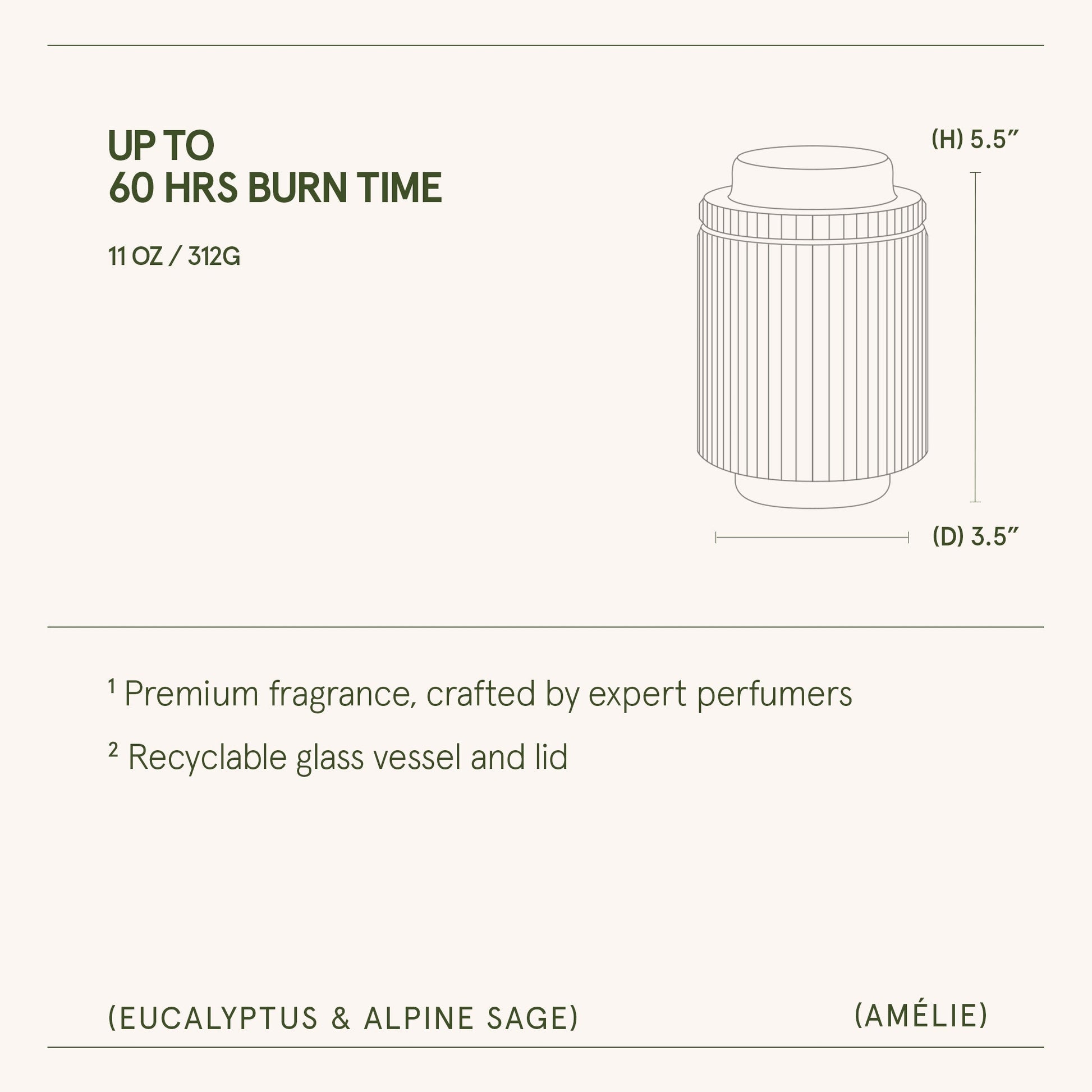 Amélie – Eucalyptus & Alpine Sage Candle - mosswell.us