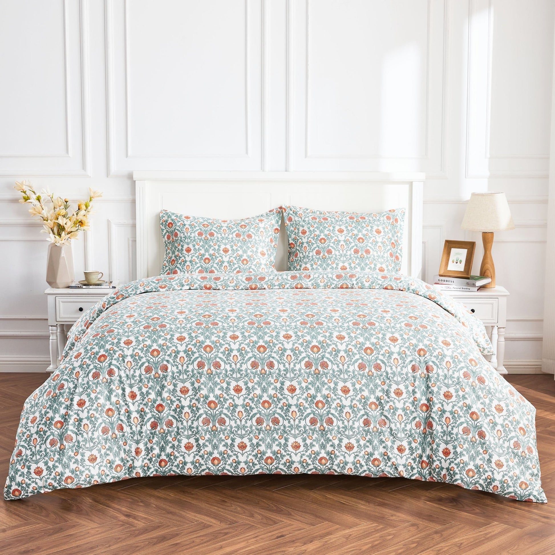 Arts & Crafts Floral Printed Duvet Set - mosswell.us