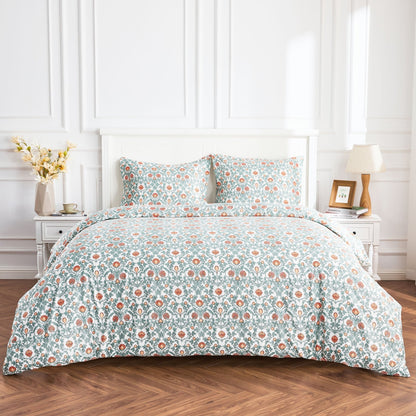 Arts & Crafts Floral Printed Duvet Set - mosswell.us