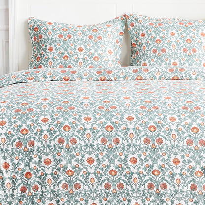 Arts & Crafts Floral Printed Duvet Set - mosswell.us