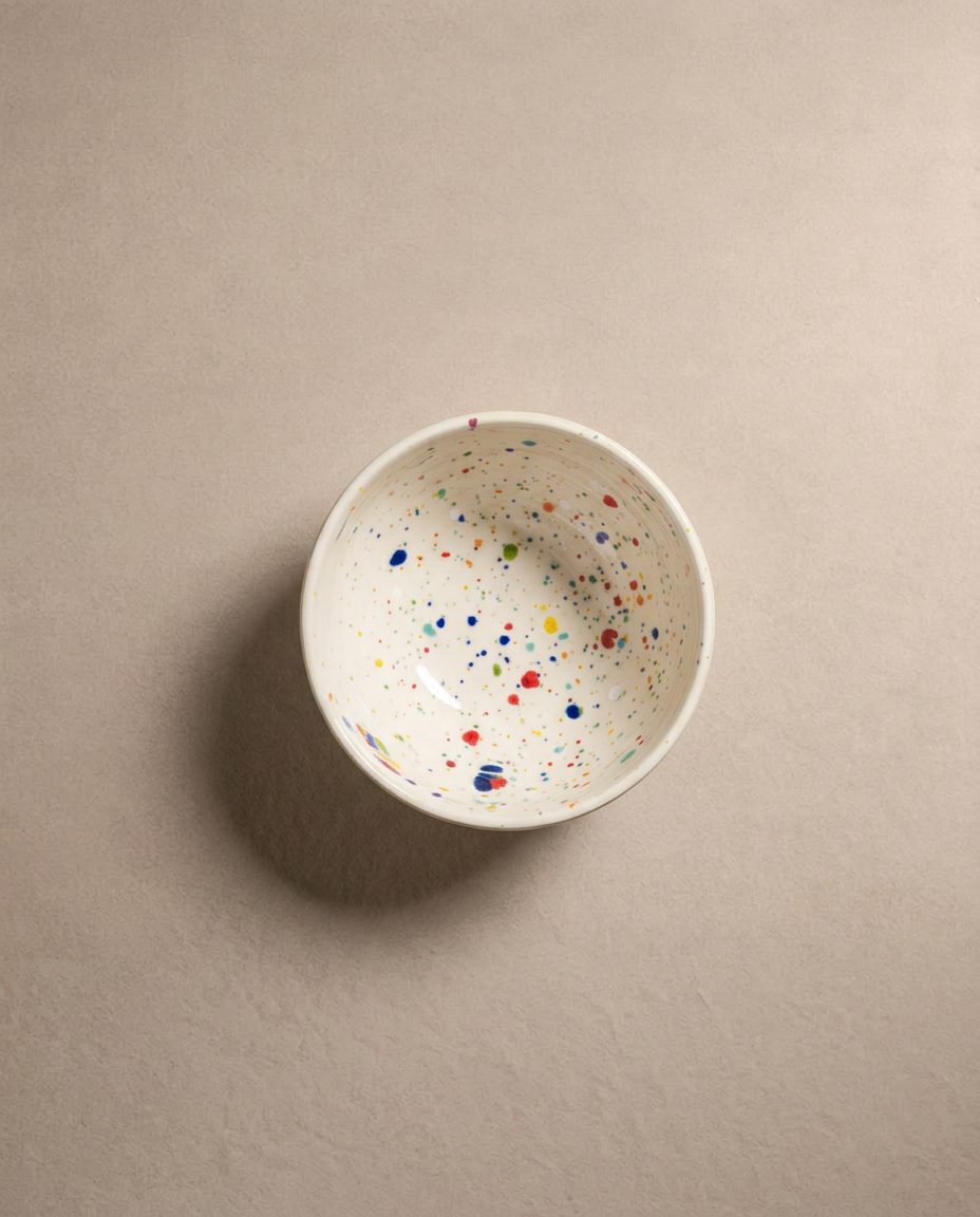 Set of 4 White mini bowl 4" stoneware ceramic — Party Collection