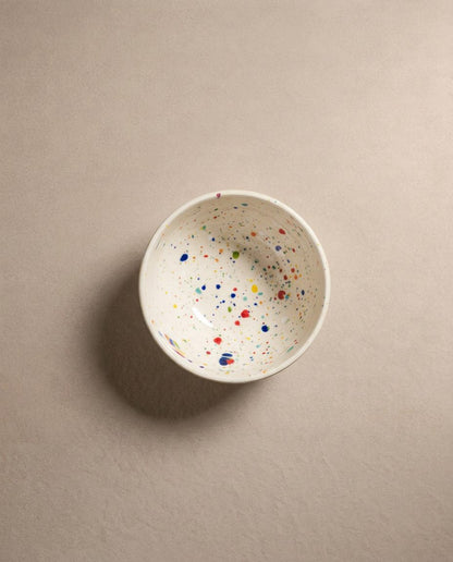 Set of 4 White mini bowl 4" stoneware ceramic — Party Collection