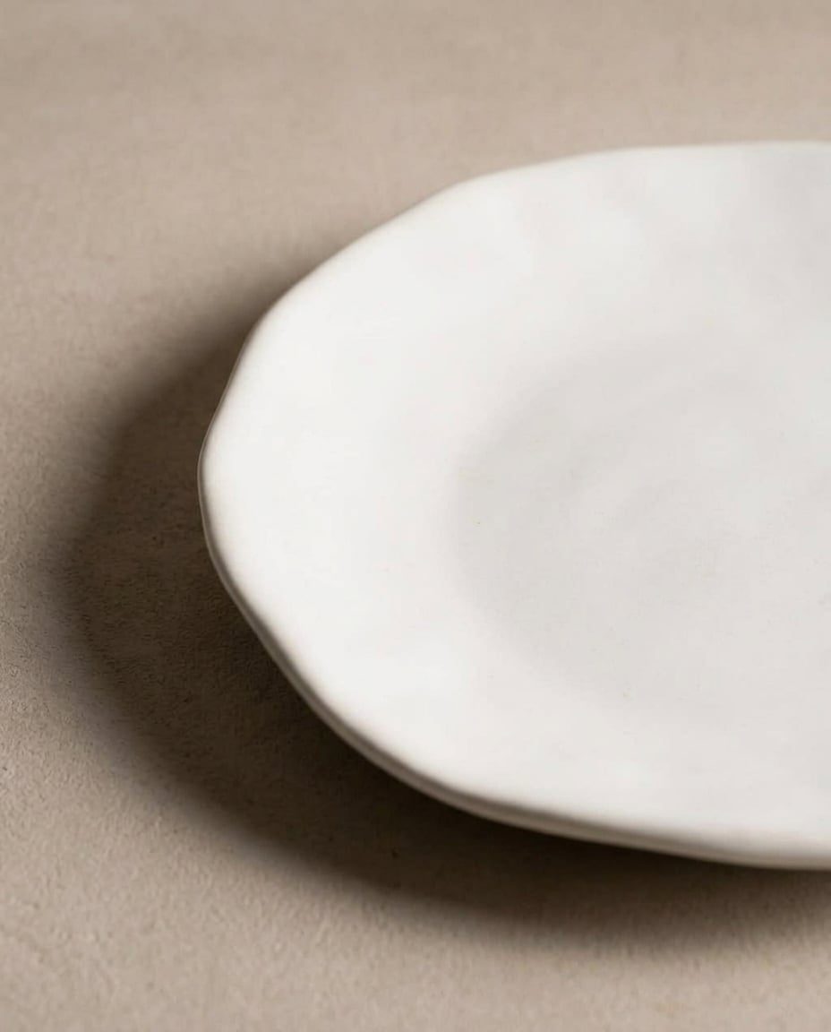 Set of 16 White stoneware ceramic Dinnerware — Pure Collection
