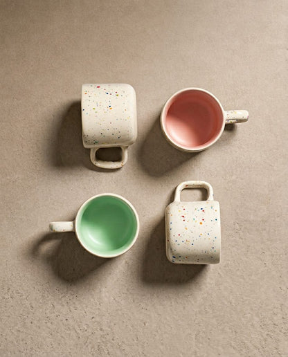 Set of 4 Colors Espresso Mugs stoneware ceramic — Breeze Party Out