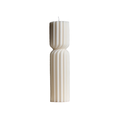 Fluted Hourglass Pillar Candle