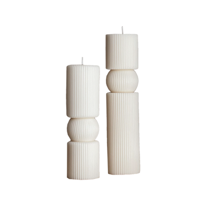 Roman Ribbed Pillar Candle