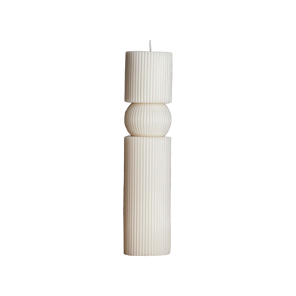 Roman Ribbed Pillar Candle