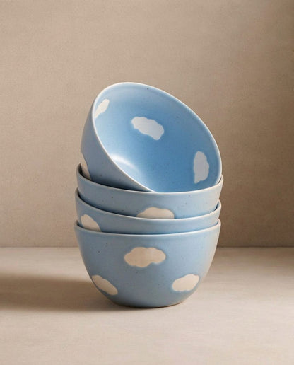 Blue Cereal Bowl 10.2" stoneware ceramic —  Cloud Collection Gift Box