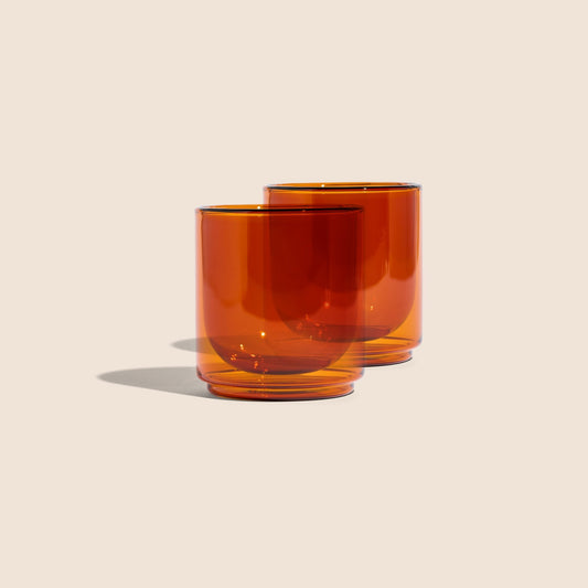 Cove 10oz Glass Tumbler - Set of 2 - Amber - mosswell.us