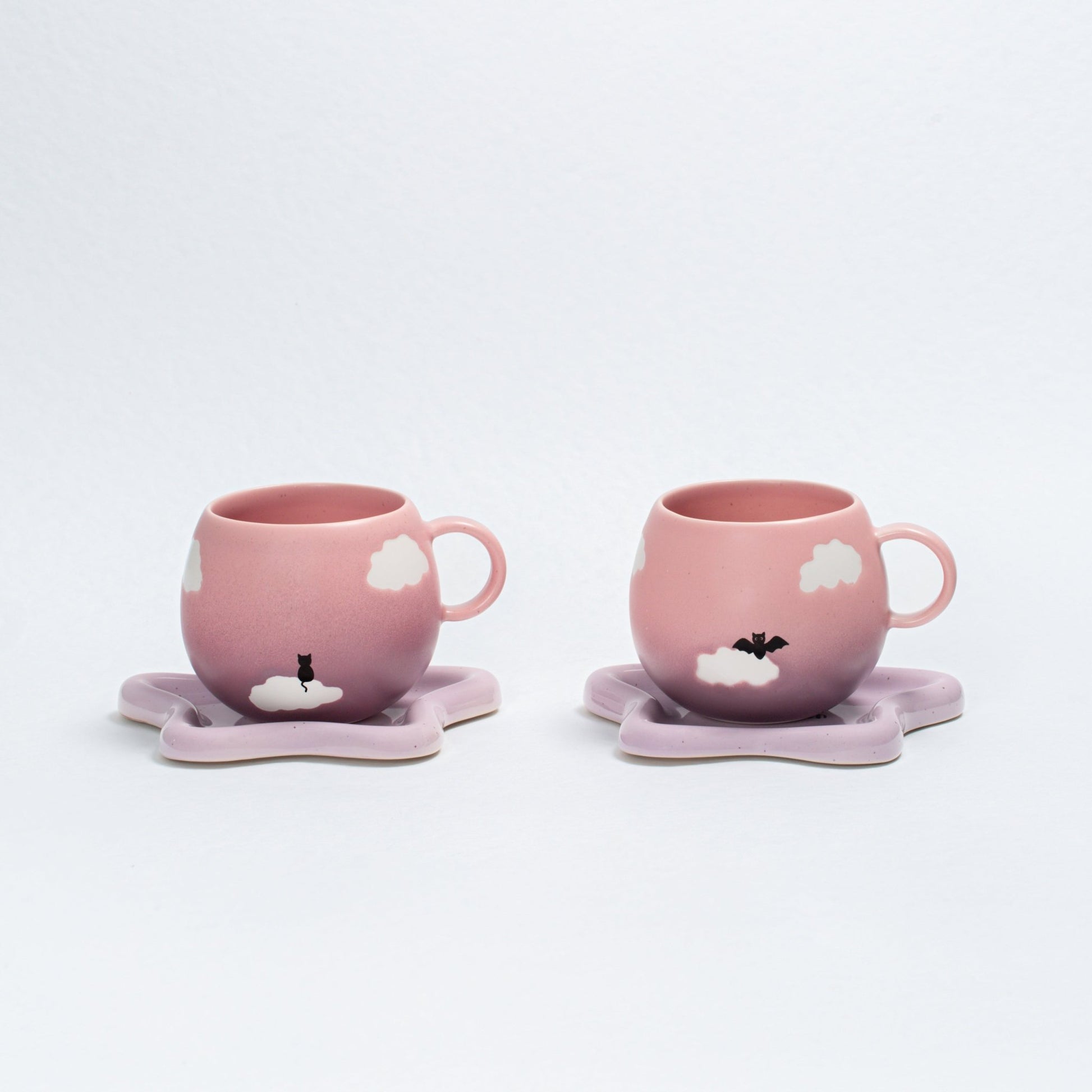 Halloween Pink Cloud stoneware ceramic Mug 17oz / 500ml Meow - mosswell.us