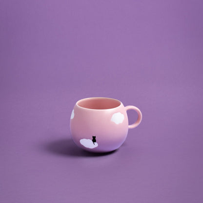 Halloween Pink Cloud stoneware ceramic Mug 17oz / 500ml Meow - mosswell.us