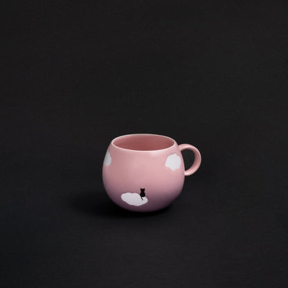 Halloween Pink Cloud stoneware ceramic Mug 17oz / 500ml Meow - mosswell.us