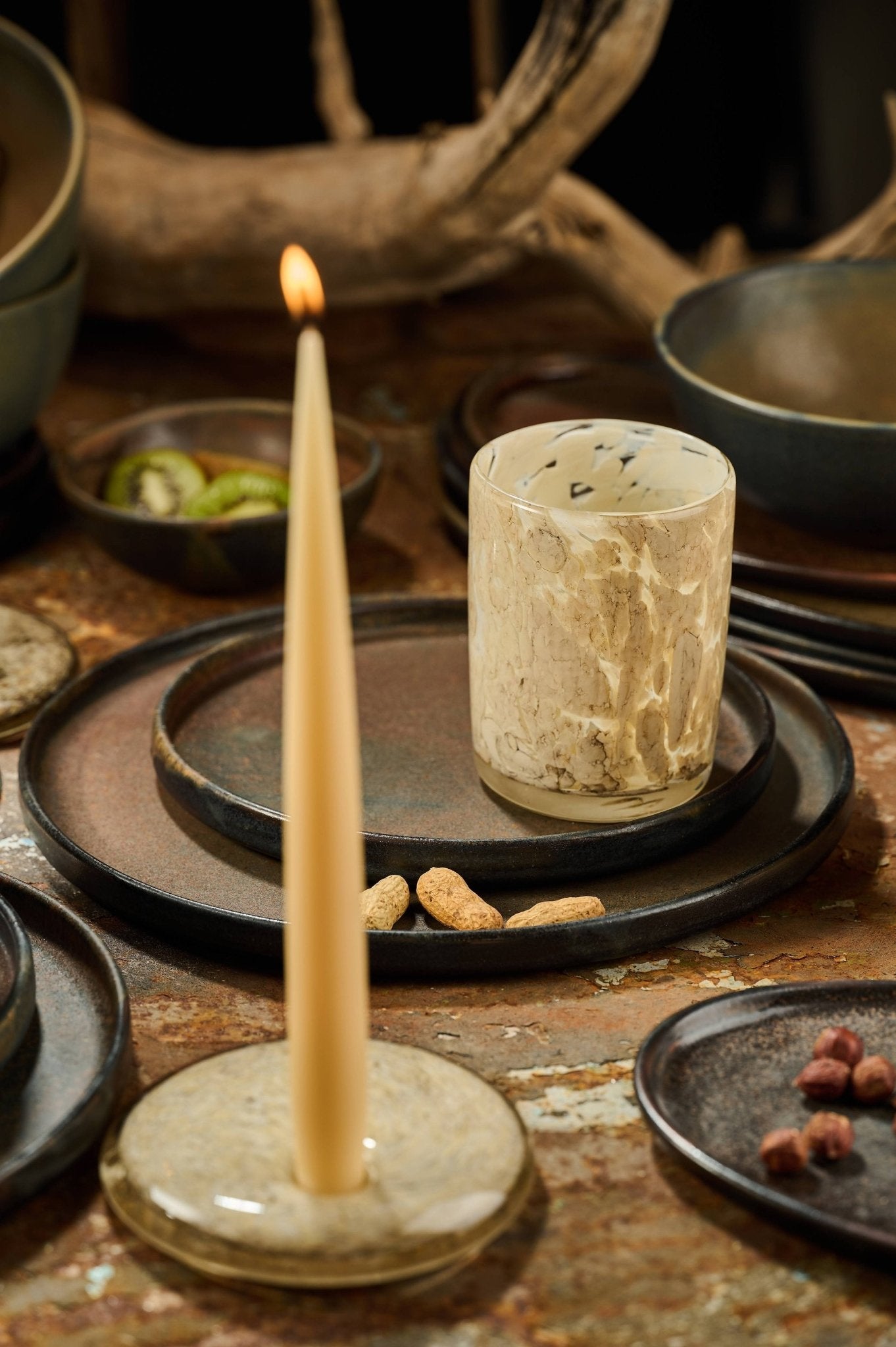 Hand Blown Glass Candle Holder - mosswell.us