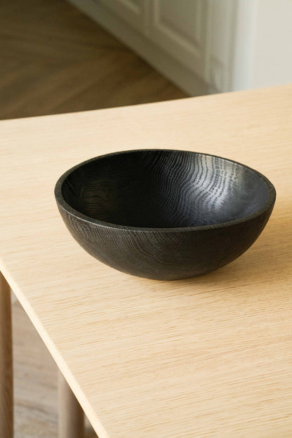 Hand - Carved Large Charred Wood Bowl - mosswell.us