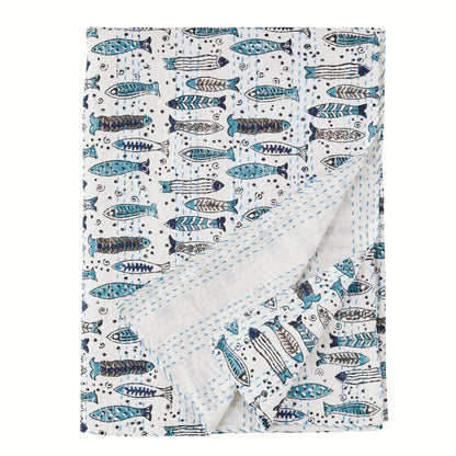 Hand Stitched Block Print Kantha Throws - mosswell.us